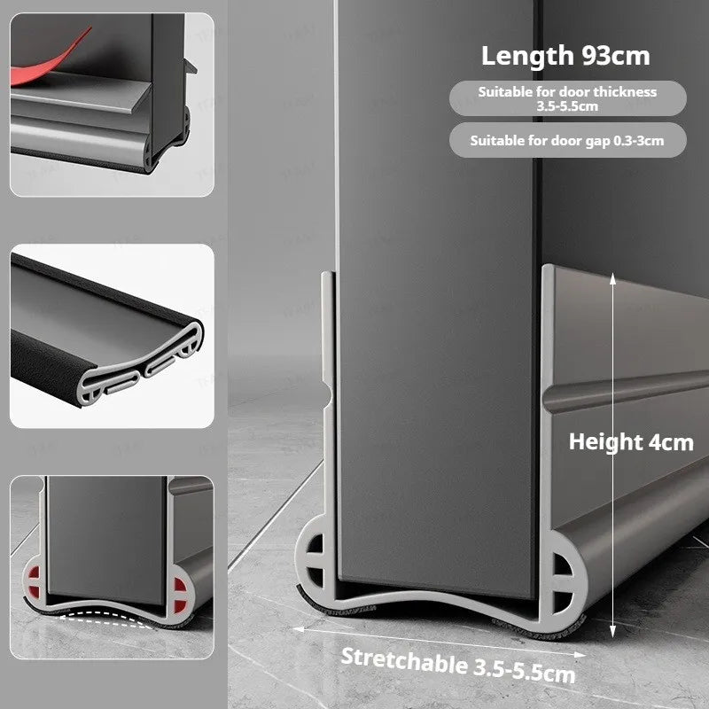 Flexible Door Bottom Sealing Strip Door Gap Soundproofing Wind and Dust Proof Weather Strip Under Door Draft Stopper Tape