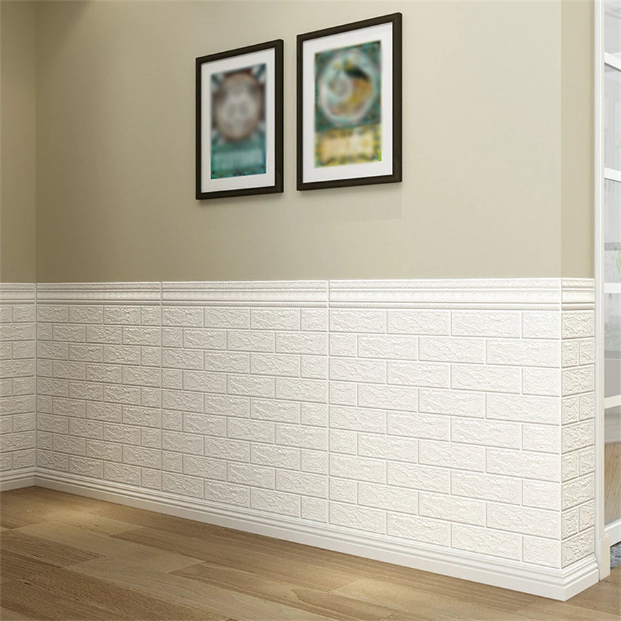 70cm*1m 3D Self-adhesive Wall Sticker Imitation Brick Bedroom Home Decor Waterproof Self-adhesive DIY Wallpaper for Living Room