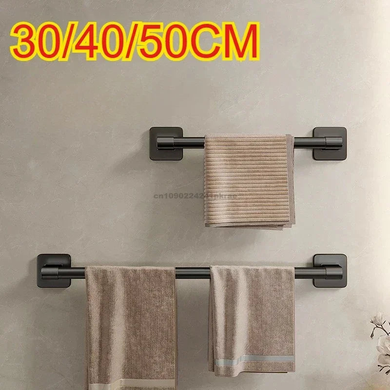6pcsBathroom Towel Rack Towel Holder Self-adhesive Bathroom Towel Rack Hooks  Bathroom Shelf Without Drilling Towelrack Bathroom