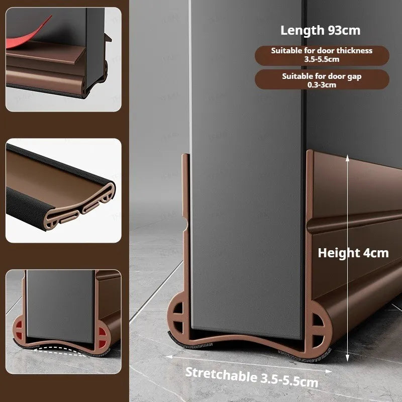 Flexible Door Bottom Sealing Strip Door Gap Soundproofing Wind and Dust Proof Weather Strip Under Door Draft Stopper Tape