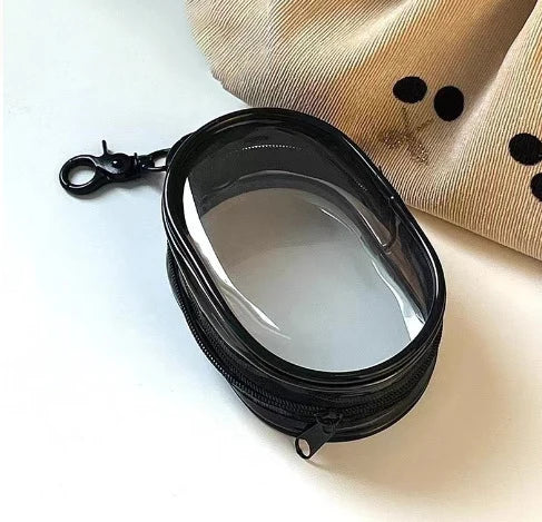 Earphone Case Colorful Transparent Protector 1/2Pcs Box Plush Dolls Outdoor Display Organizer Bag With Keychain Doll Accessories