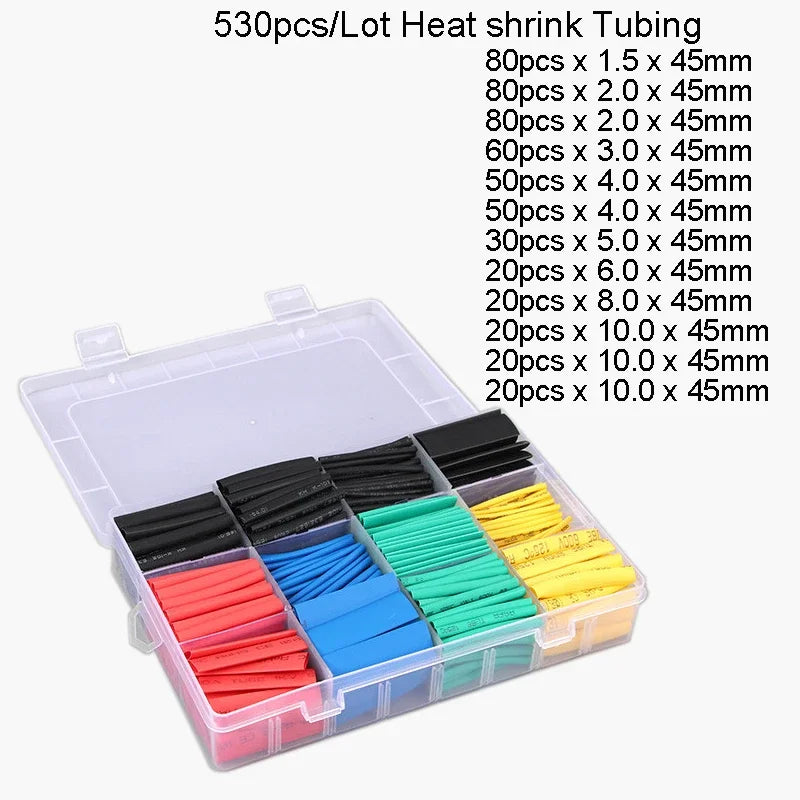 Heat Shrink Tube Sleeving Tubing Assortment Kit Electrical Connection Electrical Wire Wrap Cable Waterproof Shrinkage 2:1