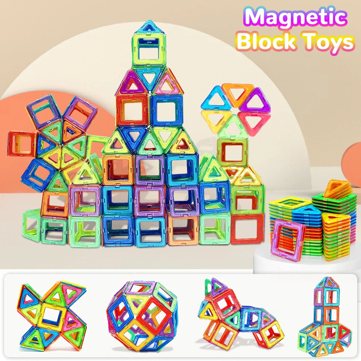 Magnetic Building Blocks DIY Magnets Toys medium size STEM Toys Construction Toys Learning Educational Magnet Toys