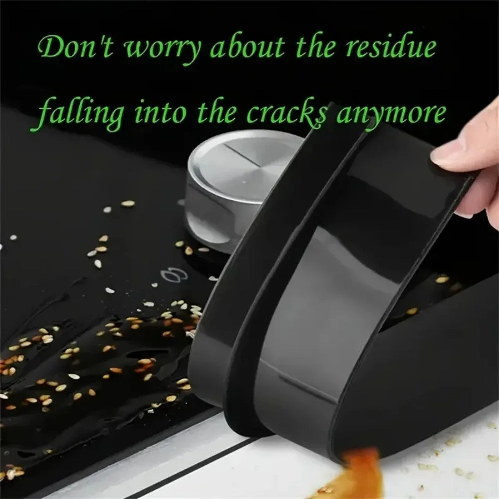 Silicone Gap Strip, Kitchen Gas Stove Sealing Strip, Kitchen Anti-Oil Anti-Stain Strip, Silicone Seal Insert Strip