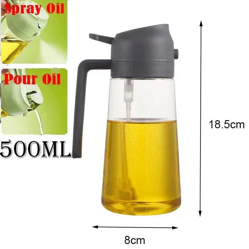 Oil Spray Plastic Household Kitchen Oil Spray Bottle Nebulizing Mist Filling Cooking Dual Use BBQ Camping Large Capacity