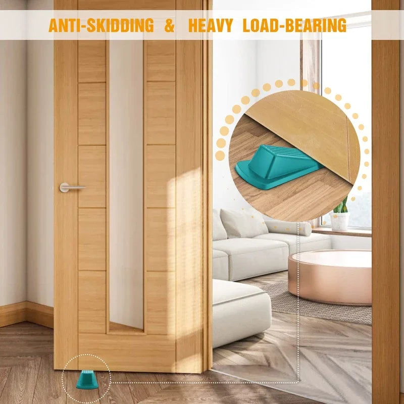 1Pcs Safety Silicone Door Stop Stoppers Block Wedge Doorstops Door Stopper Home Office Door Rear Retainer Anti-collision Stop