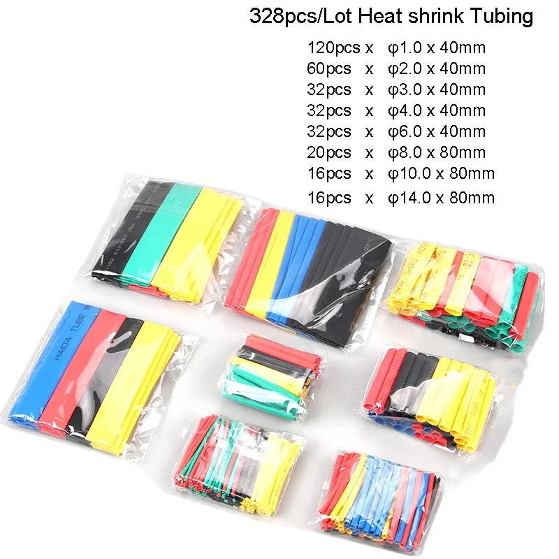 Heat Shrink Tube Sleeving Tubing Assortment Kit Electrical Connection Electrical Wire Wrap Cable Waterproof Shrinkage 2:1