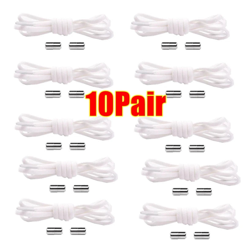 Semicircle No Tie Shoelaces Elastic Shoe laces Sneakers shoelace Metal Lock Lazy Laces for Kids and Adult One size fits all shoe