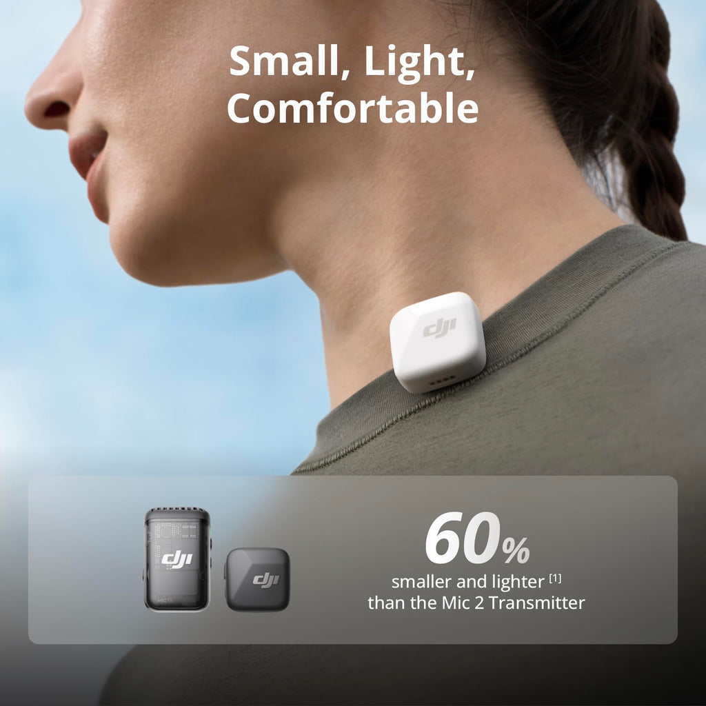 DJI Mic Mini (2 TX + 1 RX + Charging Case), Wireless Lavalier Microphone, Detail-Rich Audio, 48h Use, Noise Cancelling, Automatic Limiting, Bluetooth Microphone for Camera/iPhone/Android, Vlog