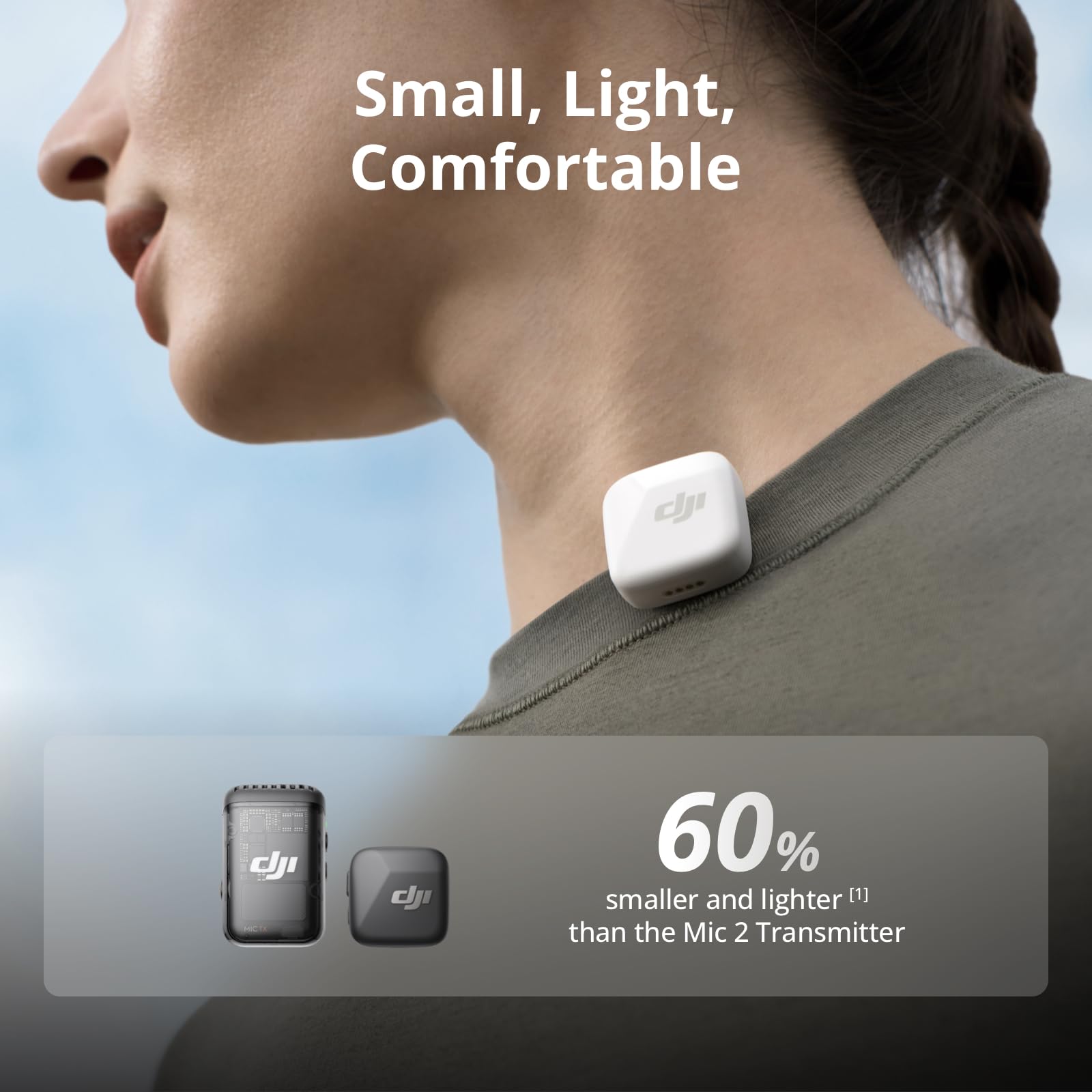 DJI Mic Mini (2 TX + 1 RX + Charging Case), Wireless Lavalier Microphone, Detail-Rich Audio, 48h Use, Noise Cancelling, Automatic Limiting, Bluetooth Microphone for Camera/iPhone/Android, Vlog