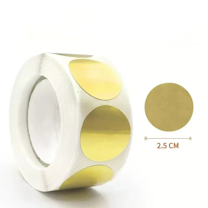 500 pcs / 1 roll ，kraft round self-adhesive label paper items classification name stickers personalized labels