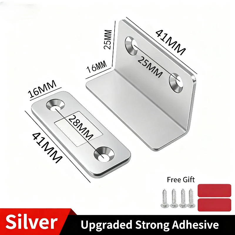 Magnetic Door Catch Latch -Invisible Strong Adhesion, Drill-Free Mount, Seamless Release- Ideal for Cabinets, Sliding Doors