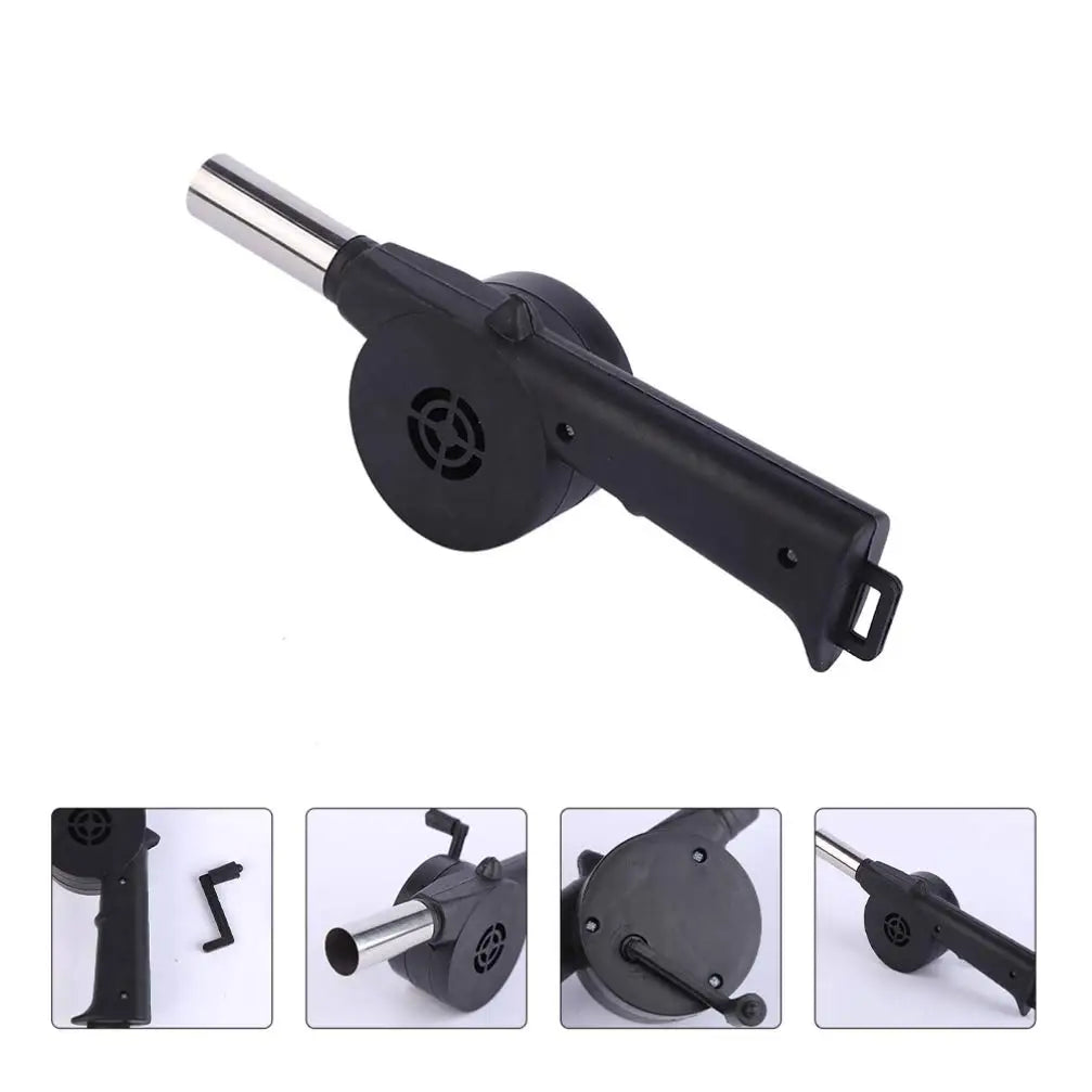Barbecue Blower Small Manual Blower Combustion Aid Hand Cranked Hair Dryer Outdoor Barbecue Hair Dryer Barbecue Utensils