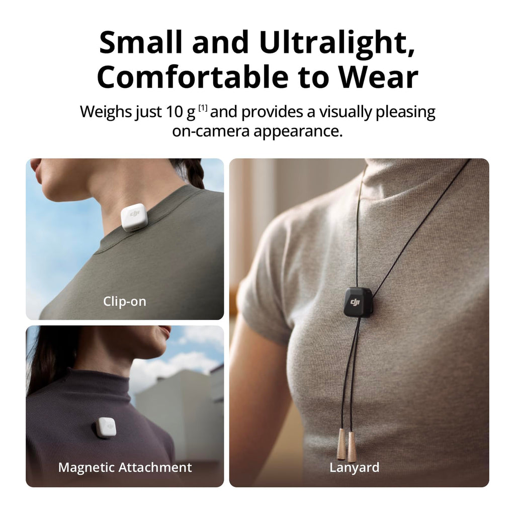 DJI Mic Mini (2 TX + 1 RX + Charging Case), Wireless Lavalier Microphone, Detail-Rich Audio, 48h Use, Noise Cancelling, Automatic Limiting, Bluetooth Microphone for Camera/iPhone/Android, Vlog