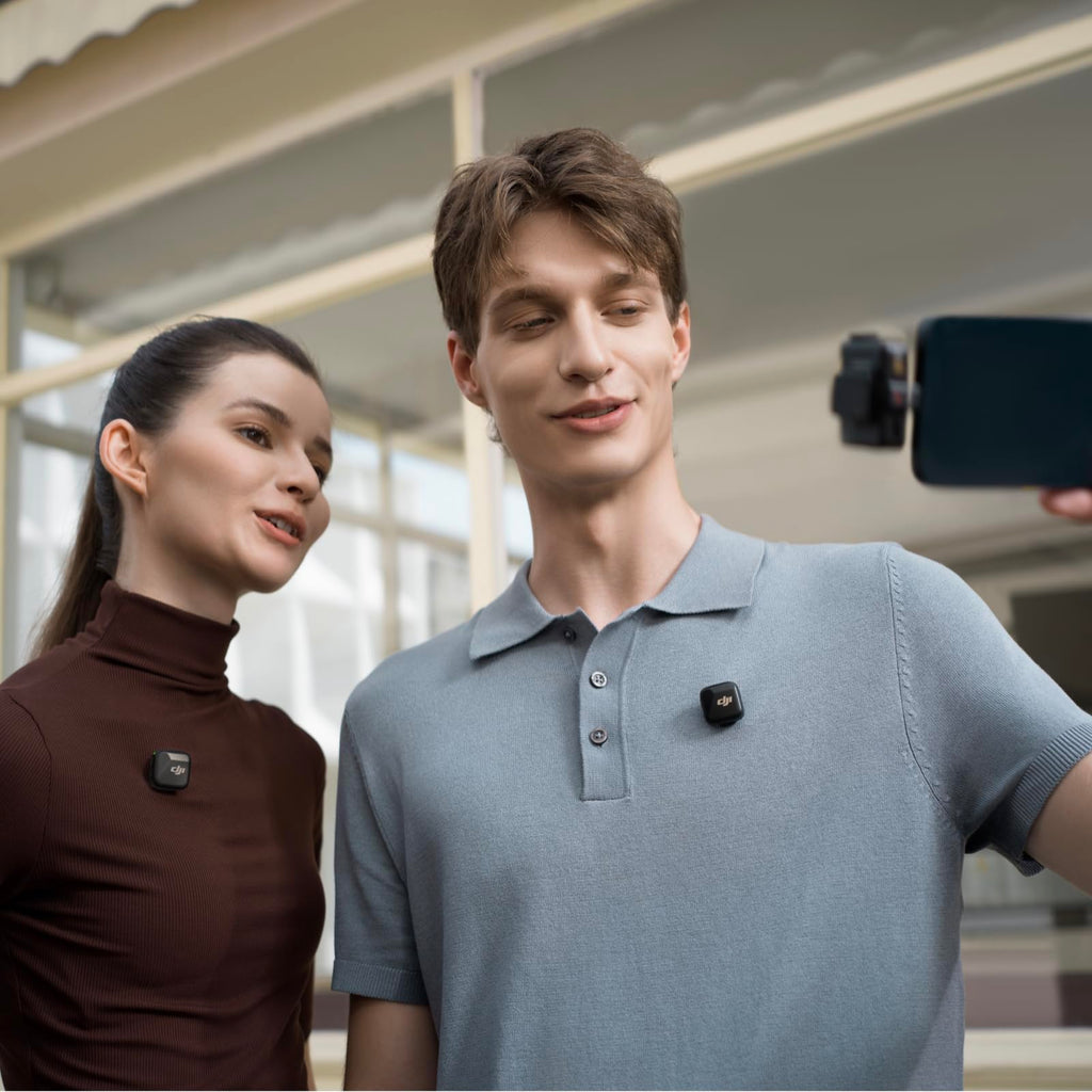 DJI Mic Mini (2 TX + 1 RX + Charging Case), Wireless Lavalier Microphone, Detail-Rich Audio, 48h Use, Noise Cancelling, Automatic Limiting, Bluetooth Microphone for Camera/iPhone/Android, Vlog