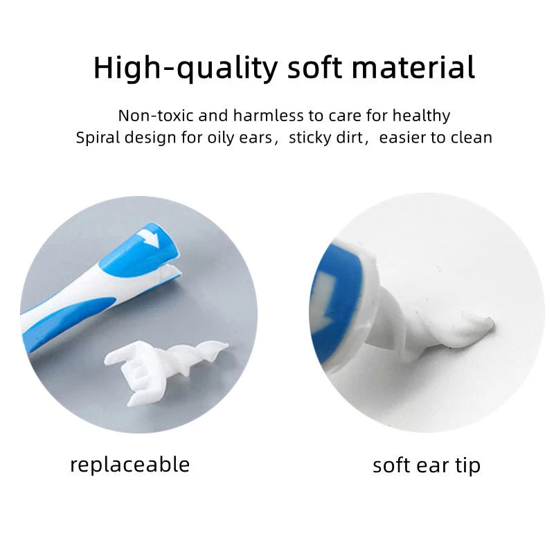 Ear Wax Remover Tool Spiral Ear Cleaner With Soft Silicone 16 Replacement Tips Simply To Grab Extract Earwax Ears Cleaning Care