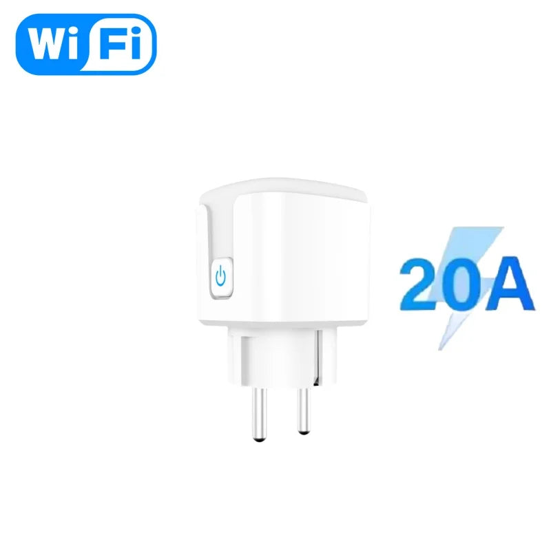 1pcs Tuya ZigBee 3.0 WiFi Smart Plug EU 16A/20A Power Monitor Timing Smart Socket Voice Control via Alexa Google Home Smart Life