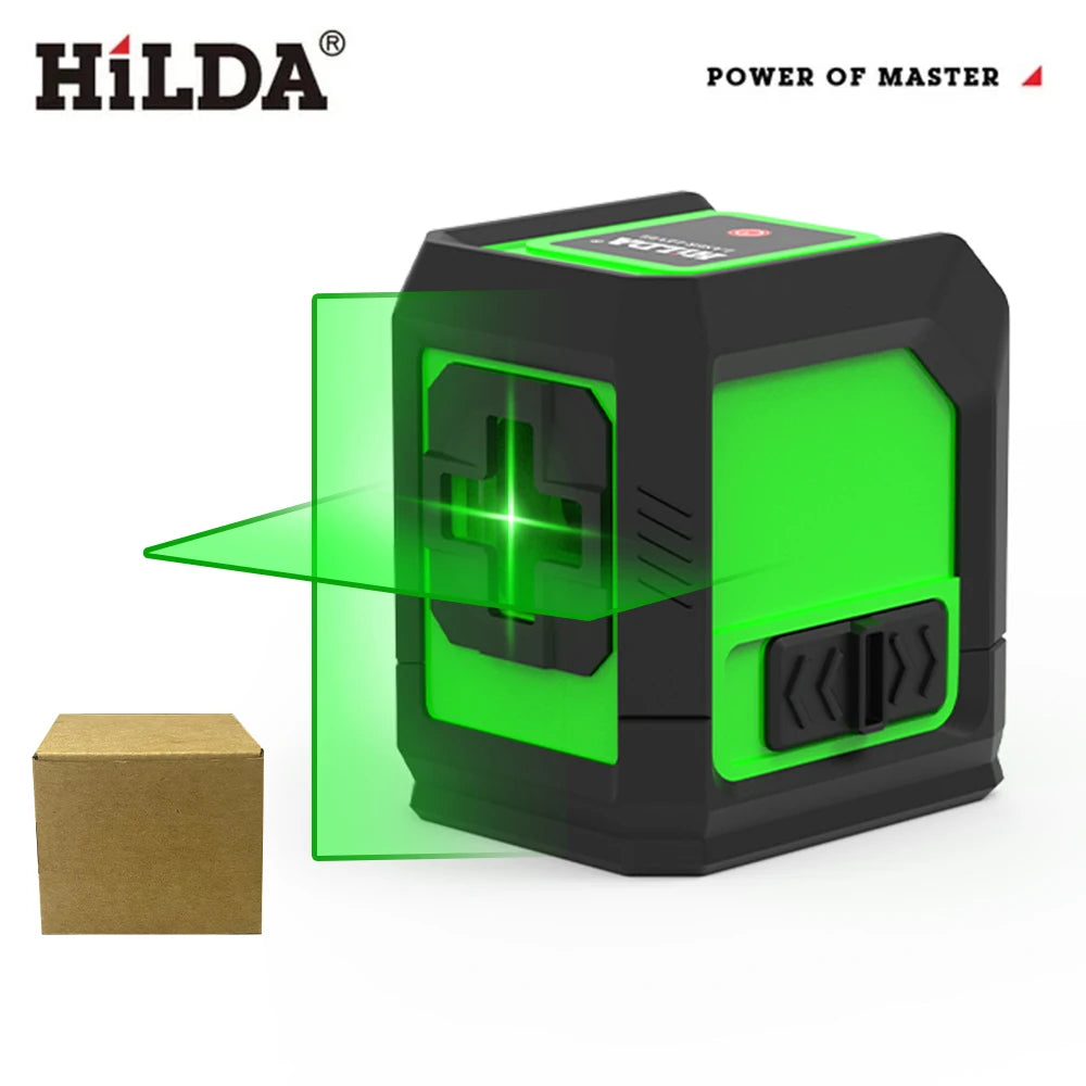 HILDA Laser Level 2-Line Green Laser Instrument With Magnet Wall Level Portable Provincial Support Cross Laser Instrument