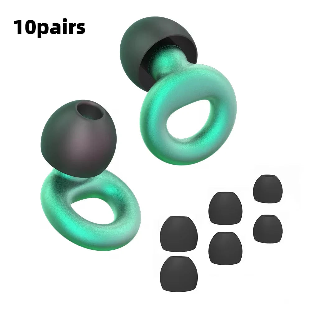 Silicone Earplugs for Swimming Sleep Noise Cancel Noise Reduction-Soundproof Reduce Disturbances -Quality loop Earplugs