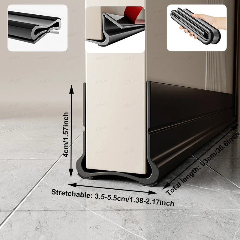 Flexible Door Bottom Sealing Strip Door Gap Soundproofing Wind and Dust Proof Weather Strip Under Door Draft Stopper Tape
