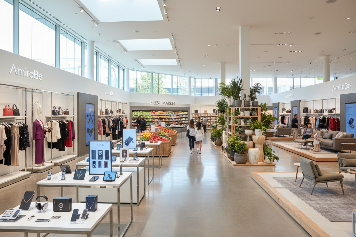 AmiraBe website front image supermarket, electronic, fashion, home & garden , furniture .