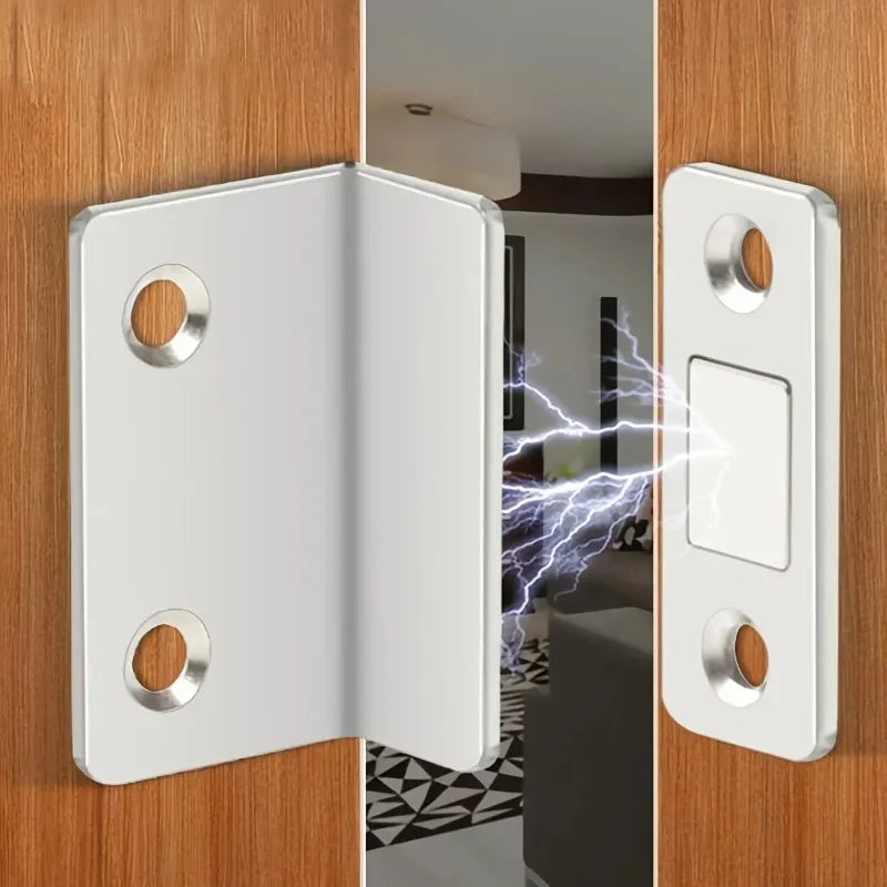Magnetic Door Catch Latch -Invisible Strong Adhesion, Drill-Free Mount, Seamless Release- Ideal for Cabinets, Sliding Doors