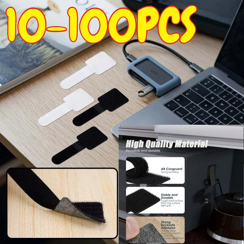 Reusable Cable Ties Fastening Wire Organizer Cord Rope Holder Self Adhesive Adjustable Cord Organizer Straps Desk Management