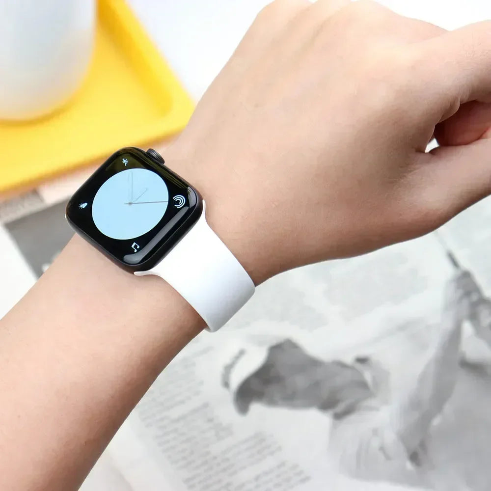 Silicone Band For Apple Watch strap 44mm 45mm 40mm 41mm 42-46mm sport bracelet iwatch series 8 7 6 5 4 9 10 11 SE-Ultra 2/3 49mm