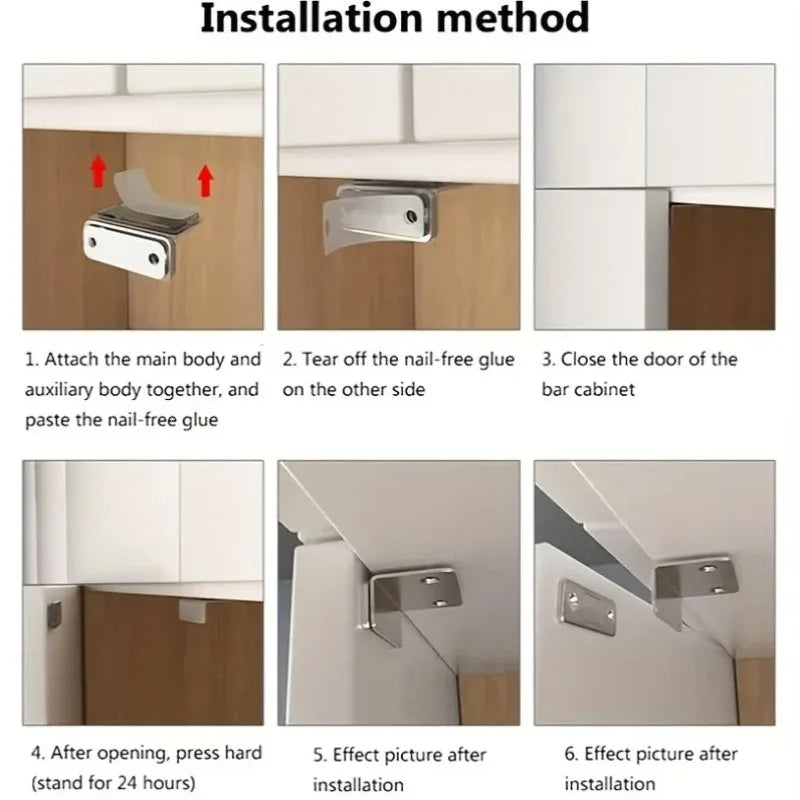 Magnetic Door Catch Latch -Invisible Strong Adhesion, Drill-Free Mount, Seamless Release- Ideal for Cabinets, Sliding Doors