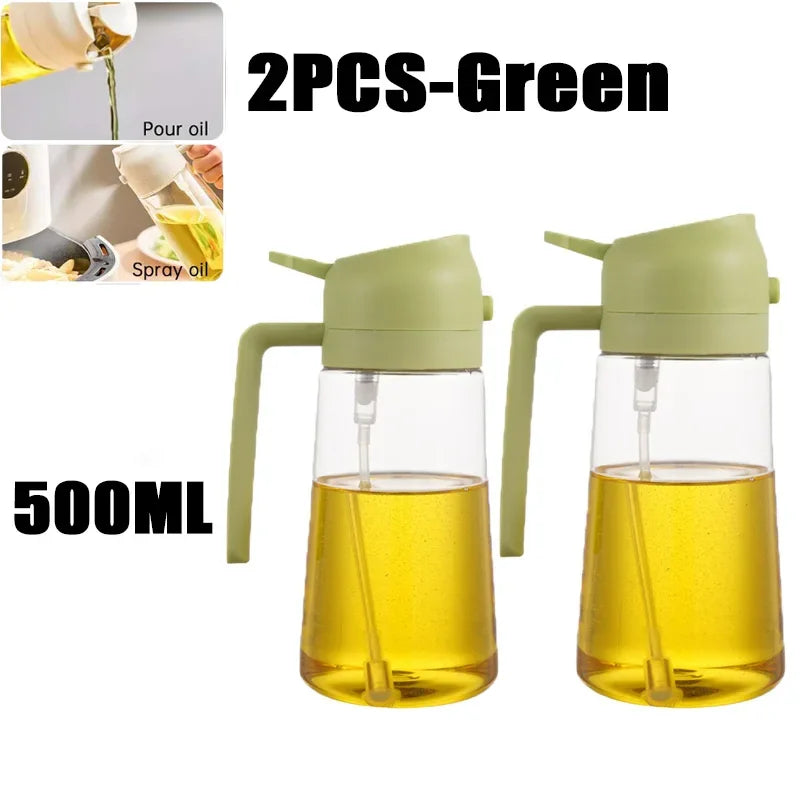 Oil Spray Plastic Household Kitchen Oil Spray Bottle Nebulizing Mist Filling Cooking Dual Use BBQ Camping Large Capacity