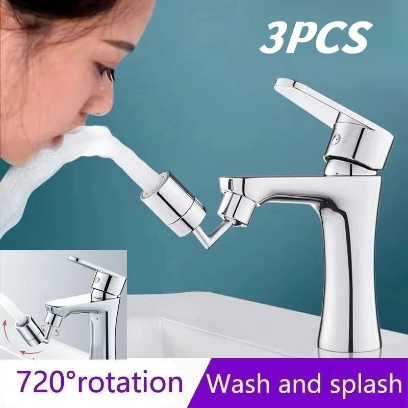 720 Degree Universal Faucet Washbasin Faucet Extension Adapter Aerator Splash Proof Rotating Water Saving ABS Plastic Faucet