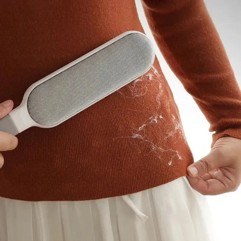 Reusable dust removal brush, double-sided pet hair remover, manual electrostatic adhesive brush, durable polypropylene material